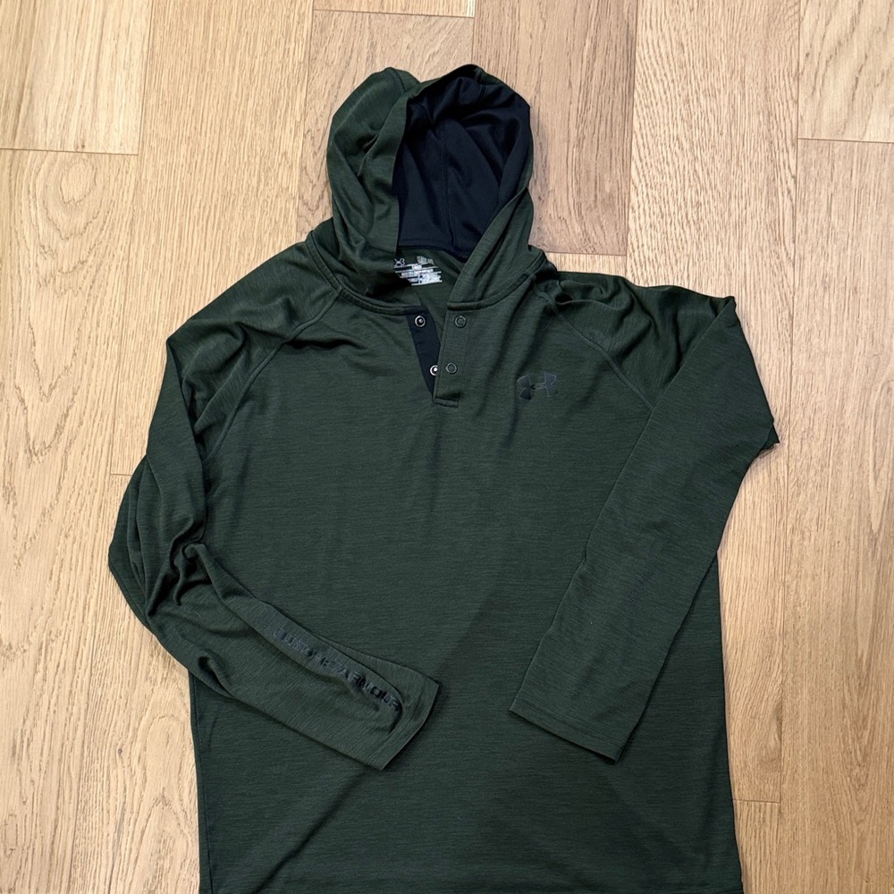 Under Armour Men's Green Hooded Shirt